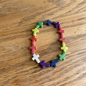 Rainbow Cross Bracelet